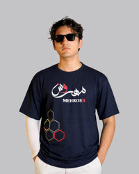 Mehrosh Navy Graphic Tee – Signature Edition 1