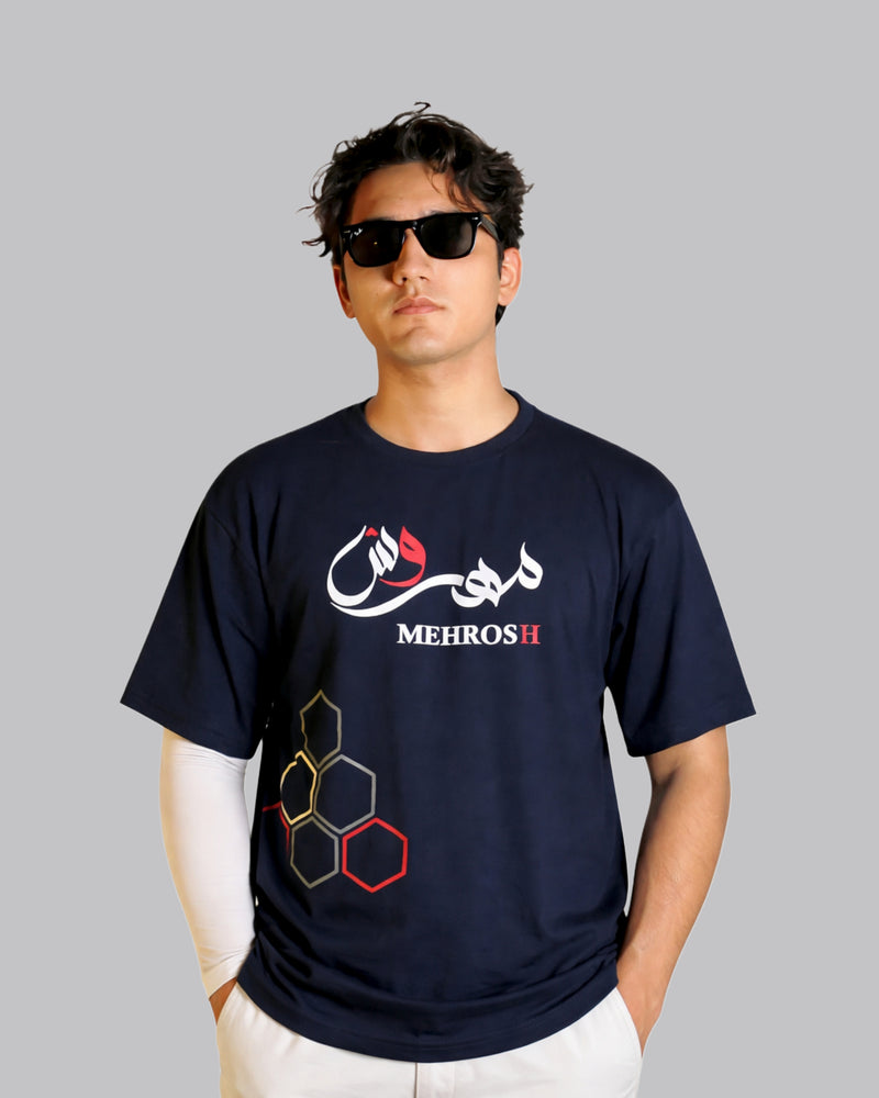 Mehrosh Navy Graphic Tee – Signature Edition