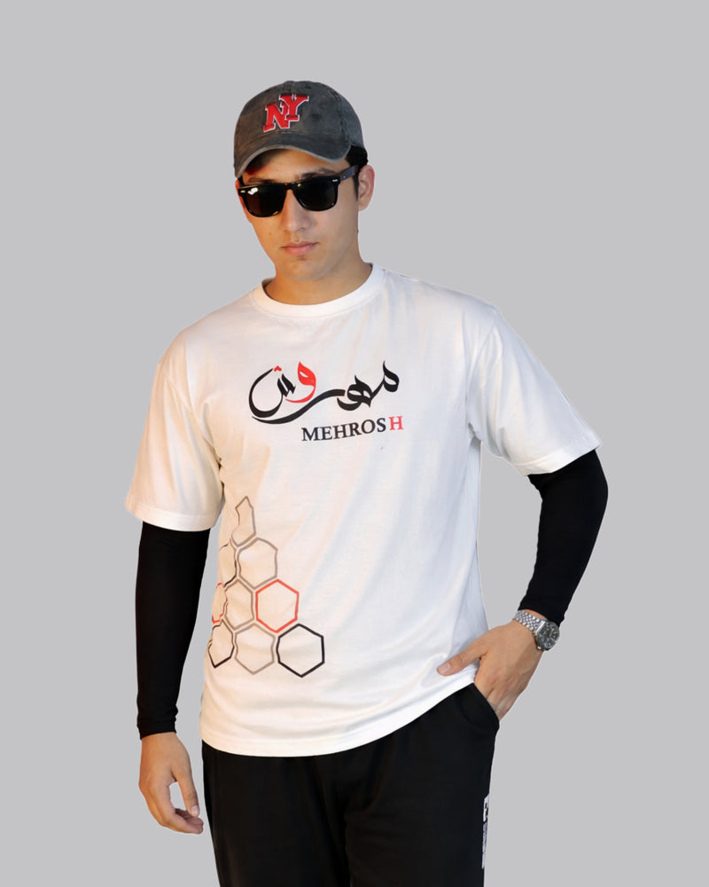 Mehrosh White Graphic Tee – Signature Edition