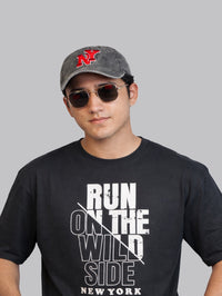 Mehrosh Black Graphic Statement Tee – Run On The Wild Side 1