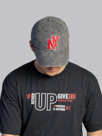Mehrosh Black Print Slogan Tee – Never Give Up 1