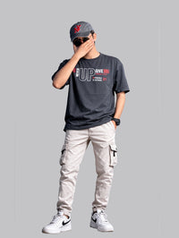 Mehrosh Black Print Slogan Tee – Never Give Up 3