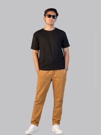 Mehrosh Black Waffle Knit Relaxed Fit Drop Shoulder Tee 1