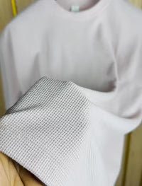 Mehrosh White Waffle Knit Relaxed Fit Drop Shoulder Tee 5