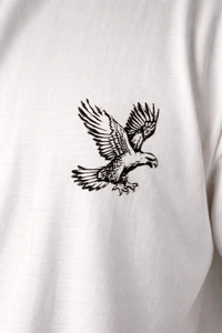 Mehrosh White Eagle Logo Relaxed Fit Drop Shoulder Tee 2